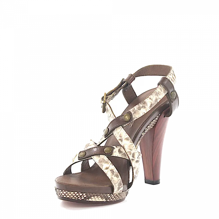 UGG - Sandalen Pythonleder beige - grau