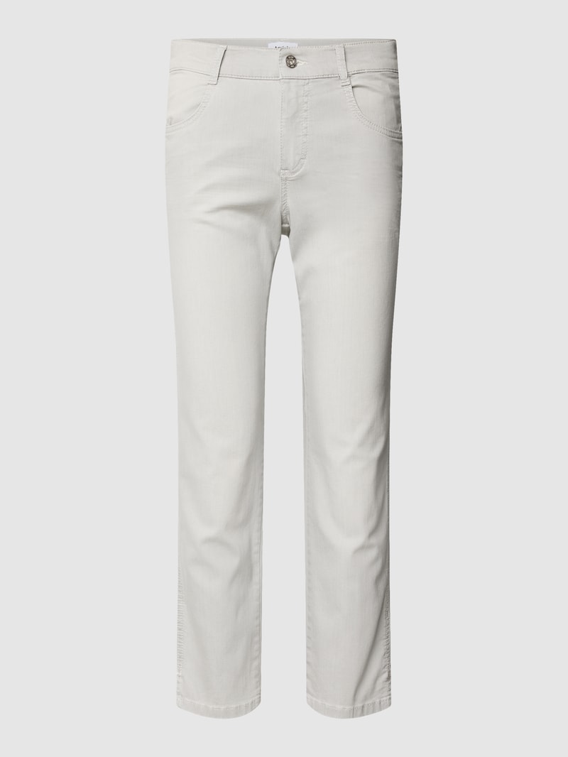 Caprihose mit seitlichen Schlitzen Modell 'Cici' in hellgrau