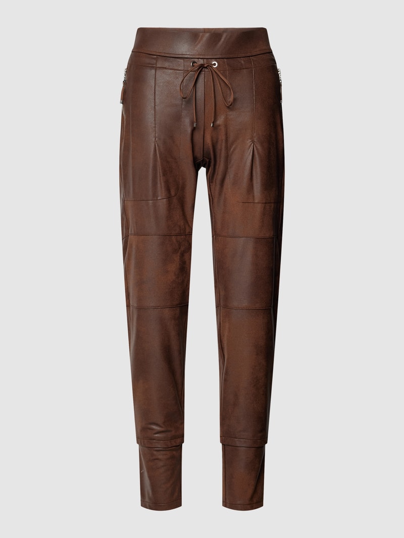 Jogpants in Leder-Optik Modell 'CANDY' in cognac