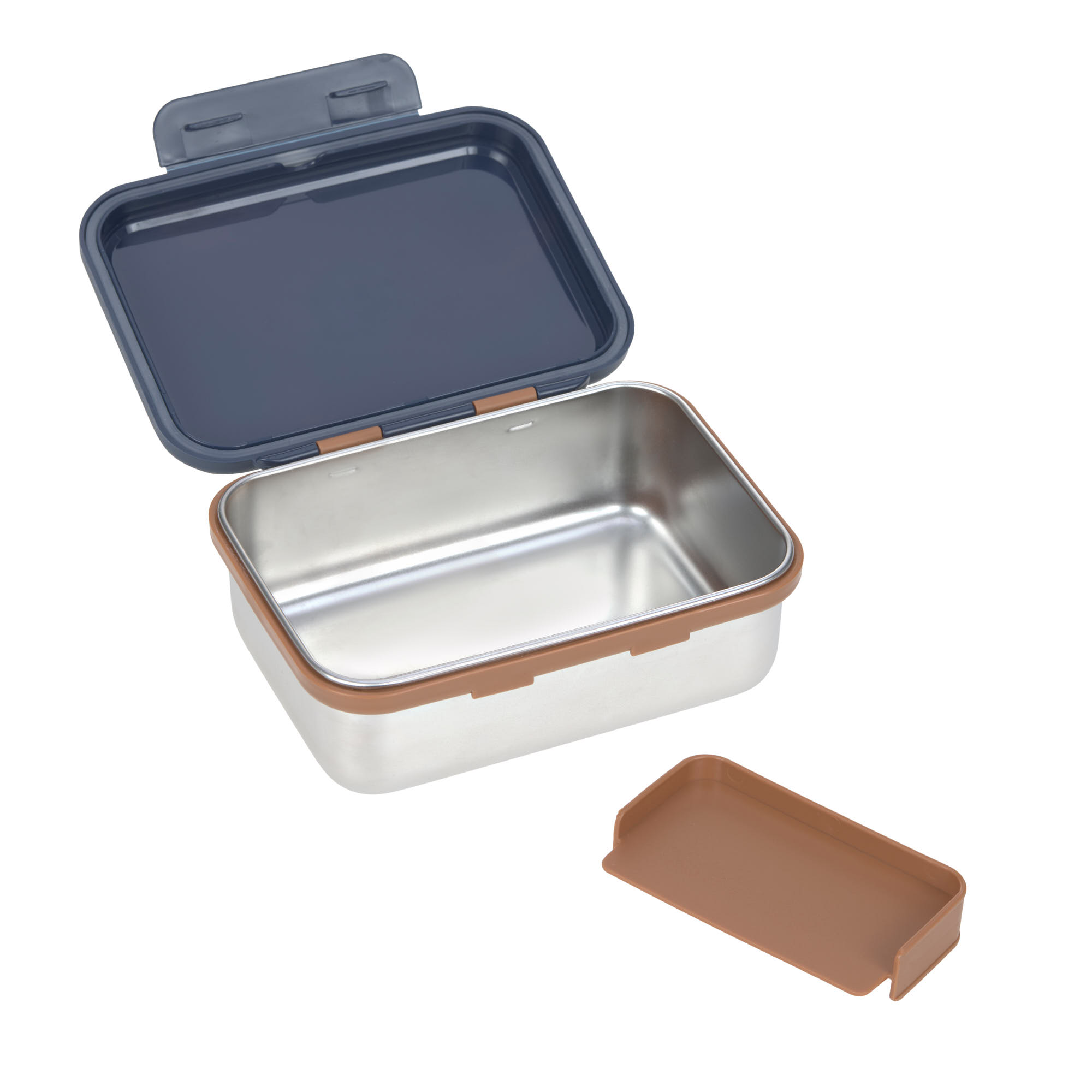 Brotdose Kinder - Edelstahl Lunchbox, Little Gang Smile Blau