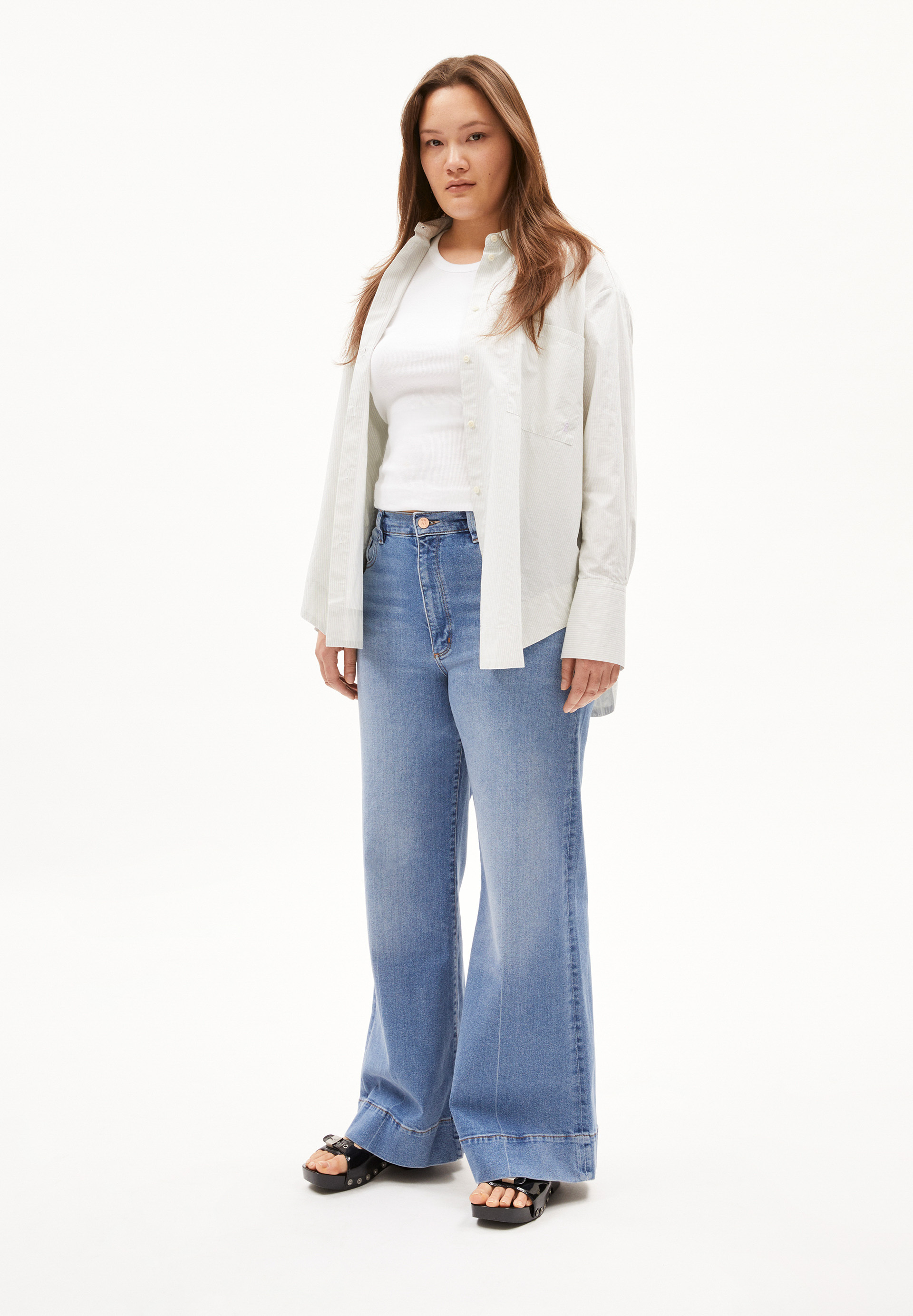 Wide Leg High Waist aus recyceltem Baumwoll Mix