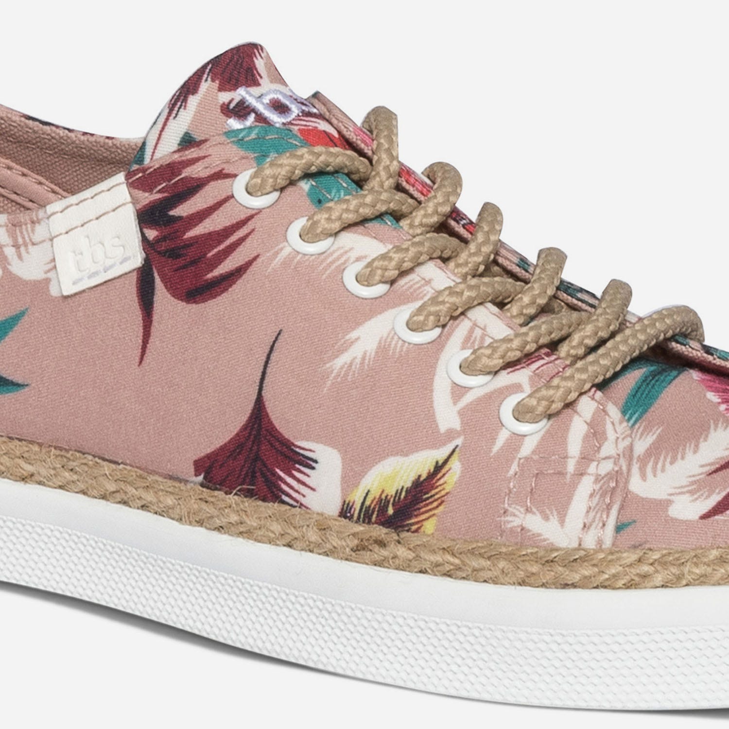 Tennis TBS vieux rose en toile imprimée fleurs