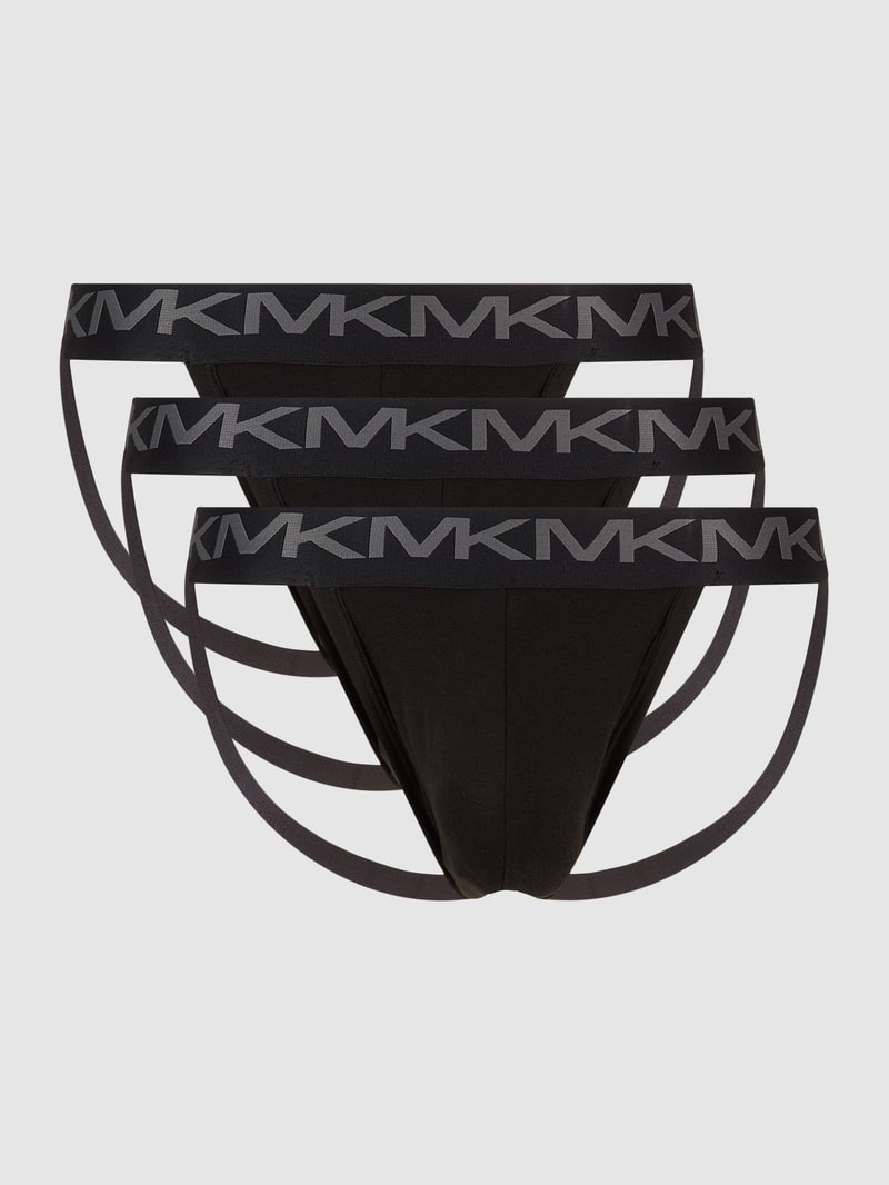 Jockstrap mit Logo-Bund im 3er-Pack in schwarz