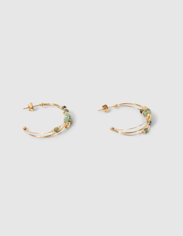 Boucles d'oreilles créoles décor perles Femme