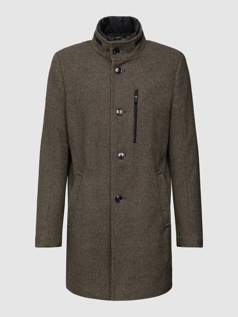 Mantel mit Stehkragen Modell 'Standup Collar' in mittelbraun