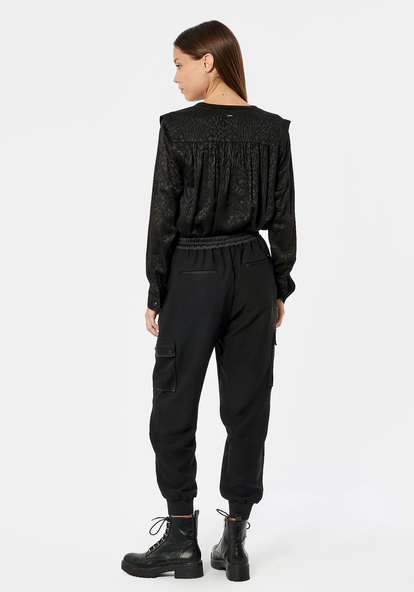 BAMBA  Blouse noire léopard femme