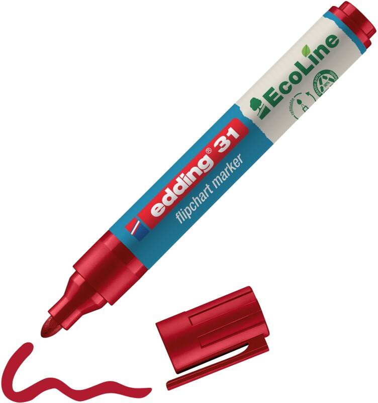 Edding ecoline E-31 Flipchart-Marker  Rundspitze 3 mm Rot Nachfüllbar