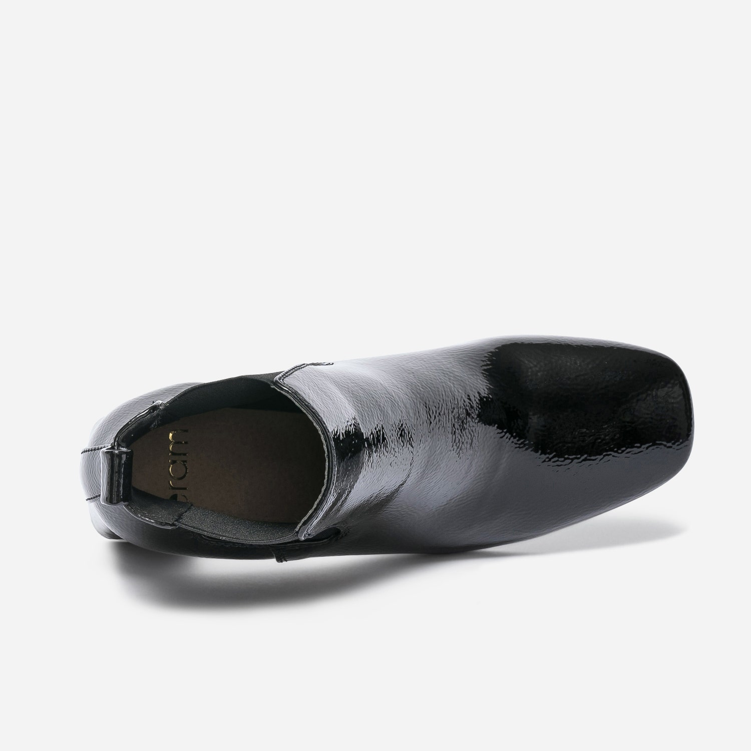 Chelsea boots noir verni à talon