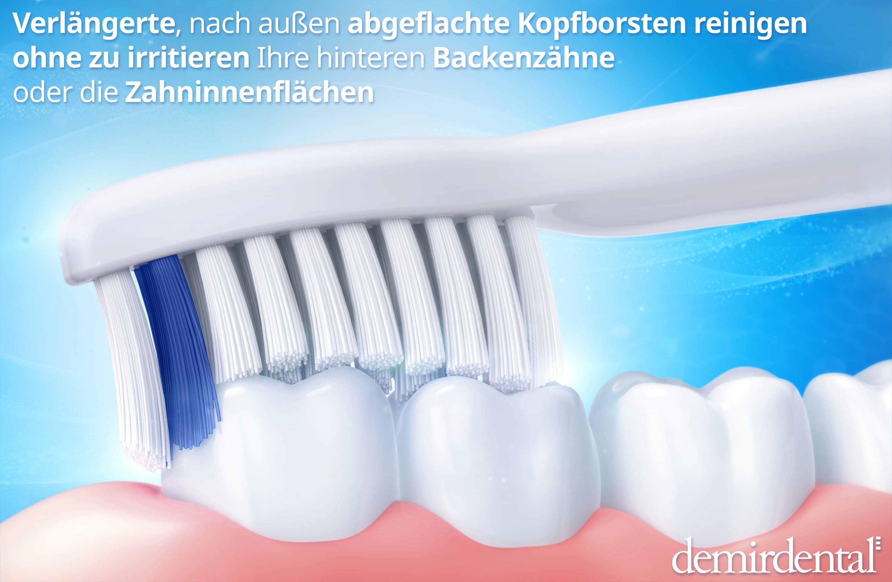 demirdental Aufsteckbürsten passend für Philips Sonicare Ersatzbürsten, Sensitive, Weiß, HX6054/HX6058