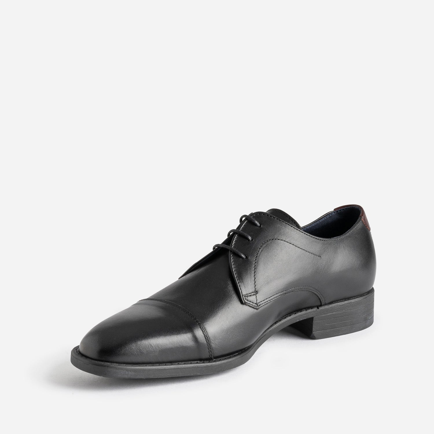 Derby FLUCHOS noir cuir bout Molière