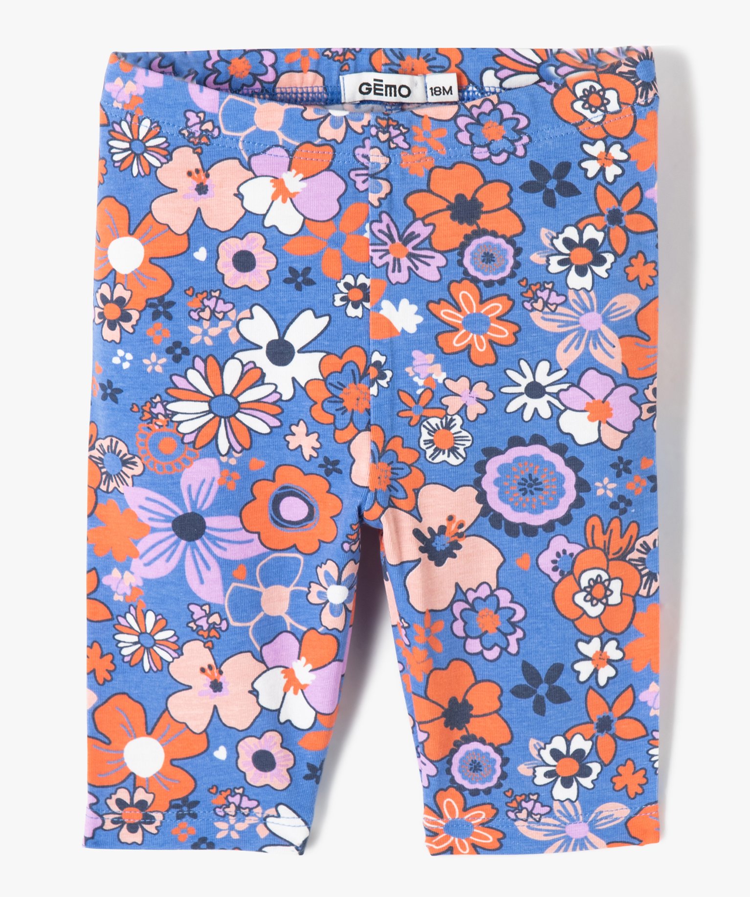 Legging bébé fille court à motifs bleu | GEMO