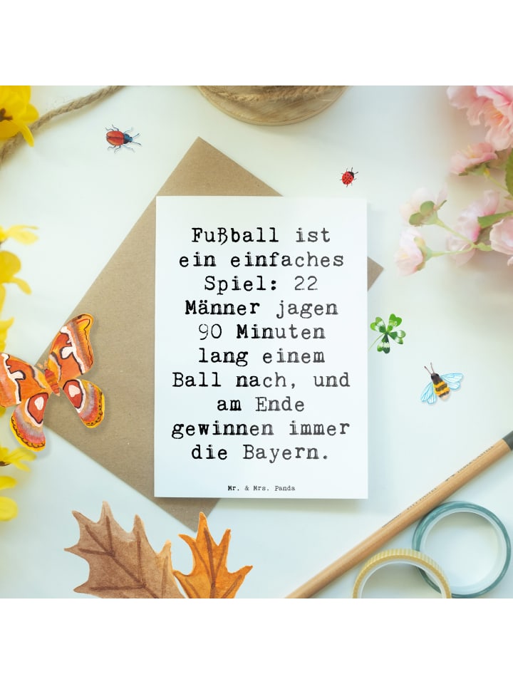 Mr. & Mrs. Panda Grußkarte Spruch Fußball Bayern mit Spruch in Weiß günstig kaufen onesize