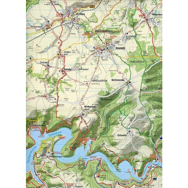 Oberes Saaletal, Saalfeld, Hohenwartetalsperre und Umgebung 1 : 35 000 - Wanderkarte