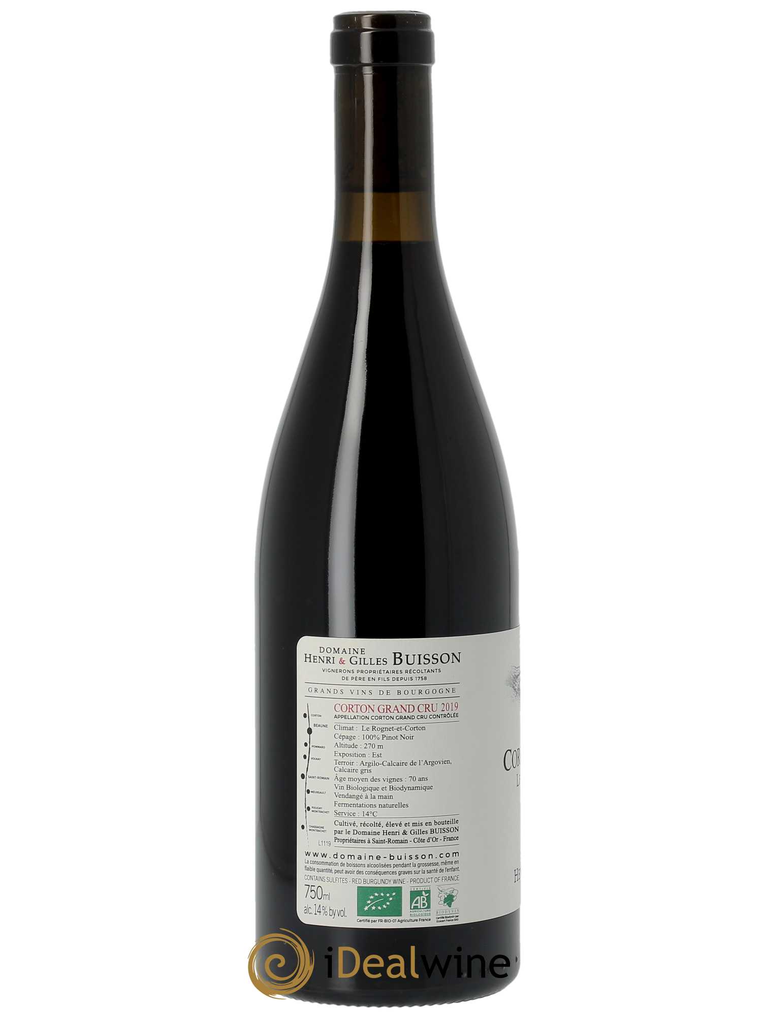 Corton Grand Cru Le Rognet-et-Corton Henri et Gilles Buisson (Domaine)  2019 - Lot de 1 Bouteille