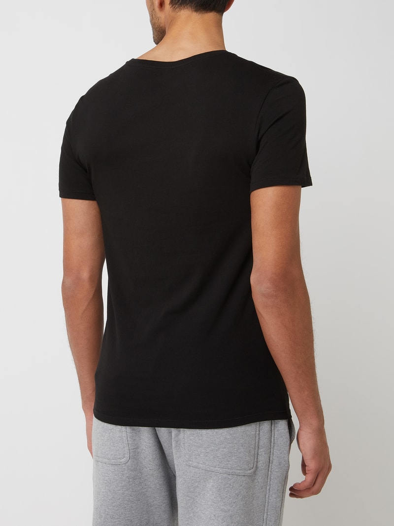 T-Shirt aus Baumwolle im 3er-Pack in schwarz