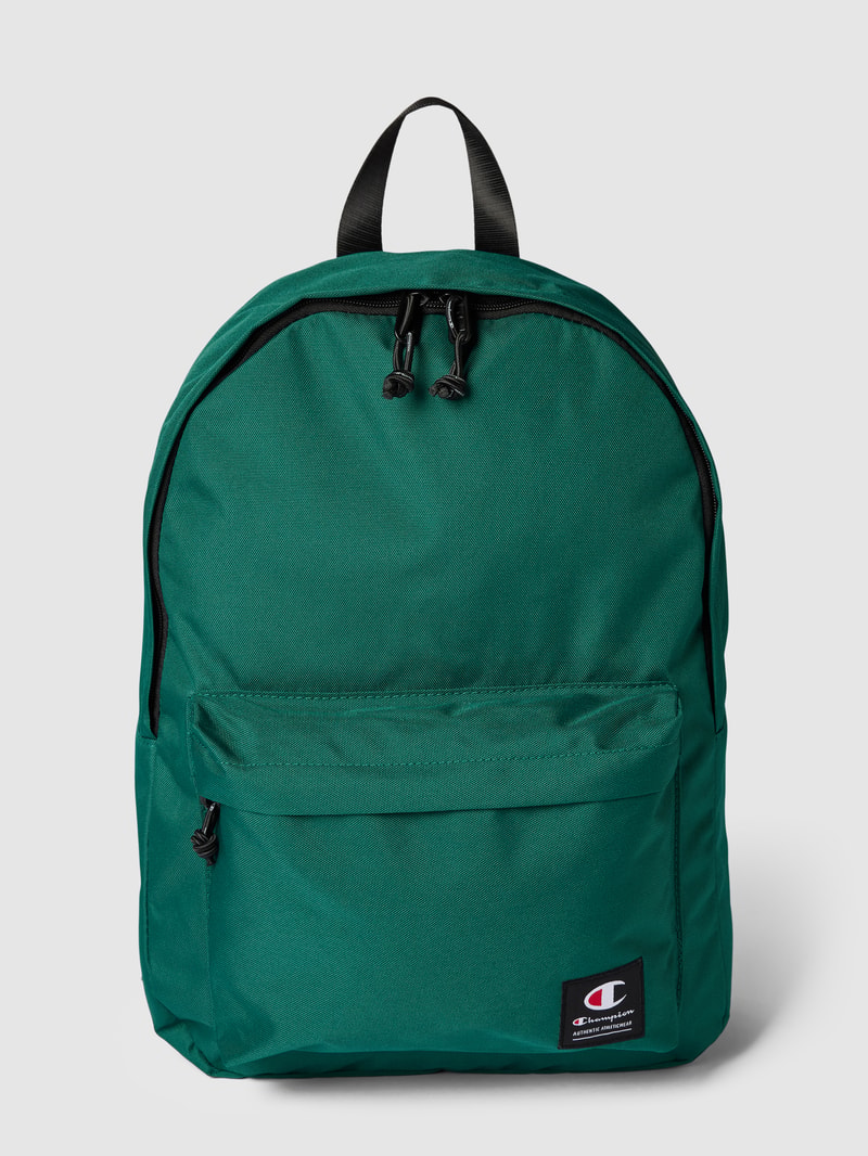 Rucksack mit Label-Details in dunkelgrün