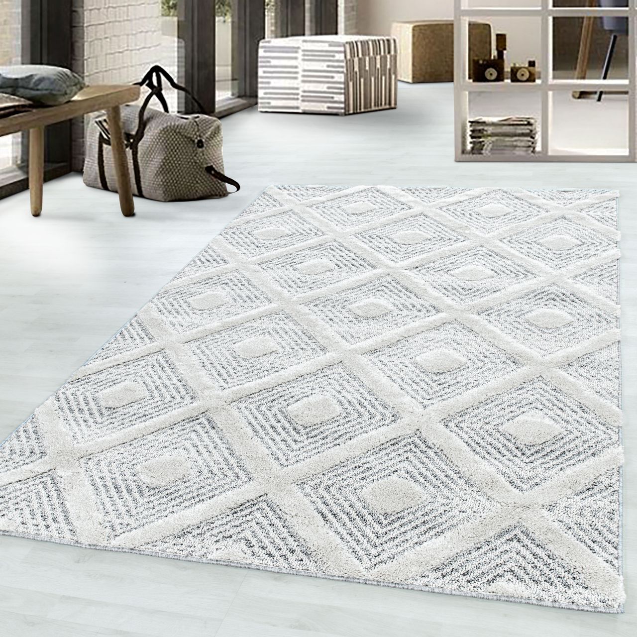 Ayyildiz Teppich, PISA 4707, GREY, 160 x 230 cm