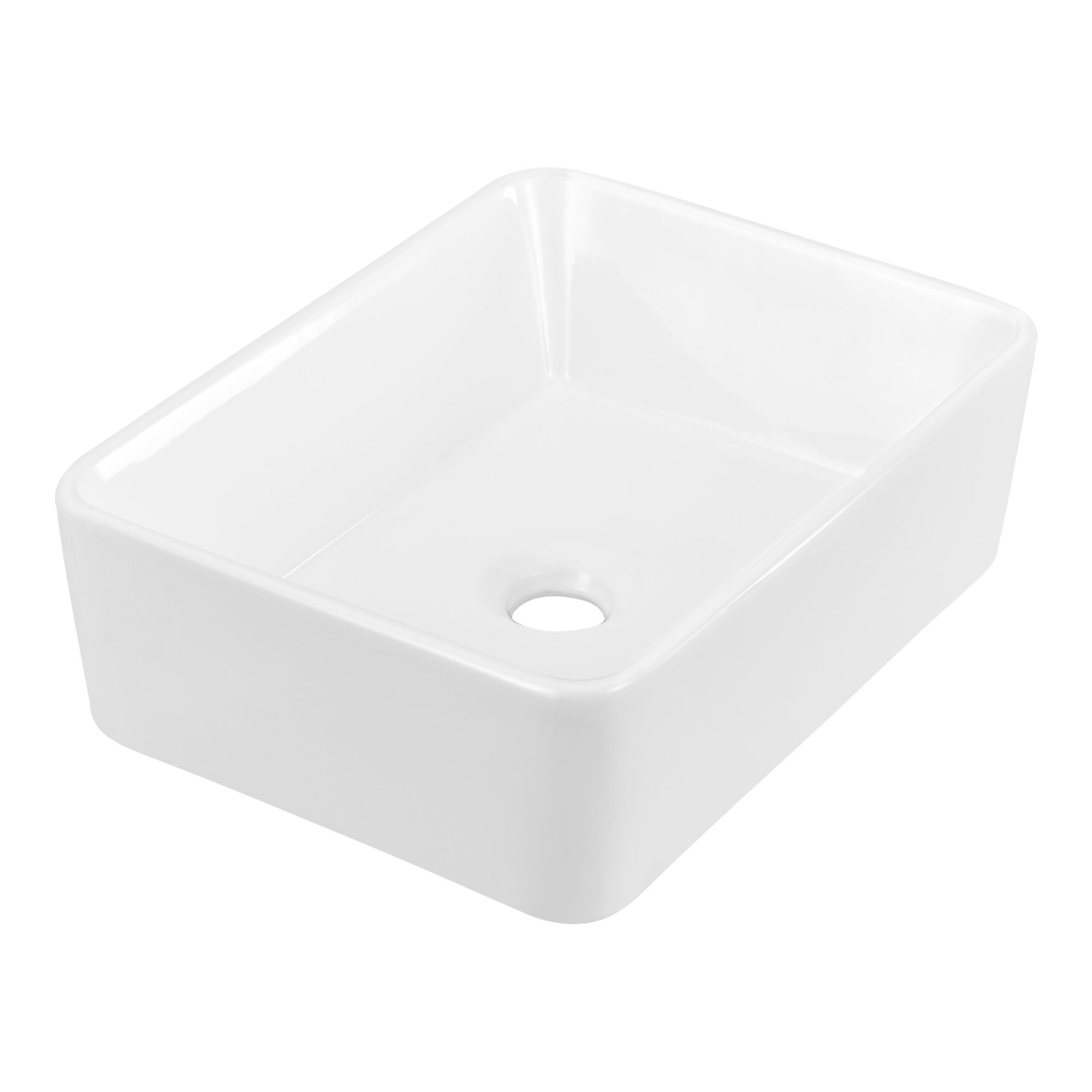neu.haus Aufsatzwaschbecken, Svendborg Waschbecken Eckig Breite 40 cm Weiß