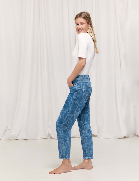 Jeans KEY꞉LA MOM FIT mit tropischem Muster