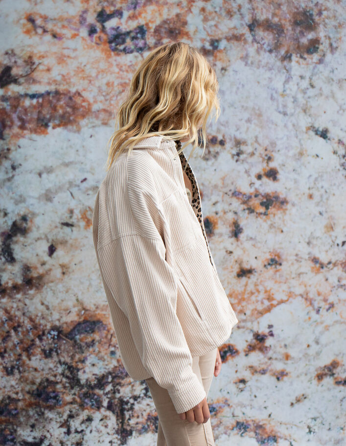 Veste beige velours côtelé fille