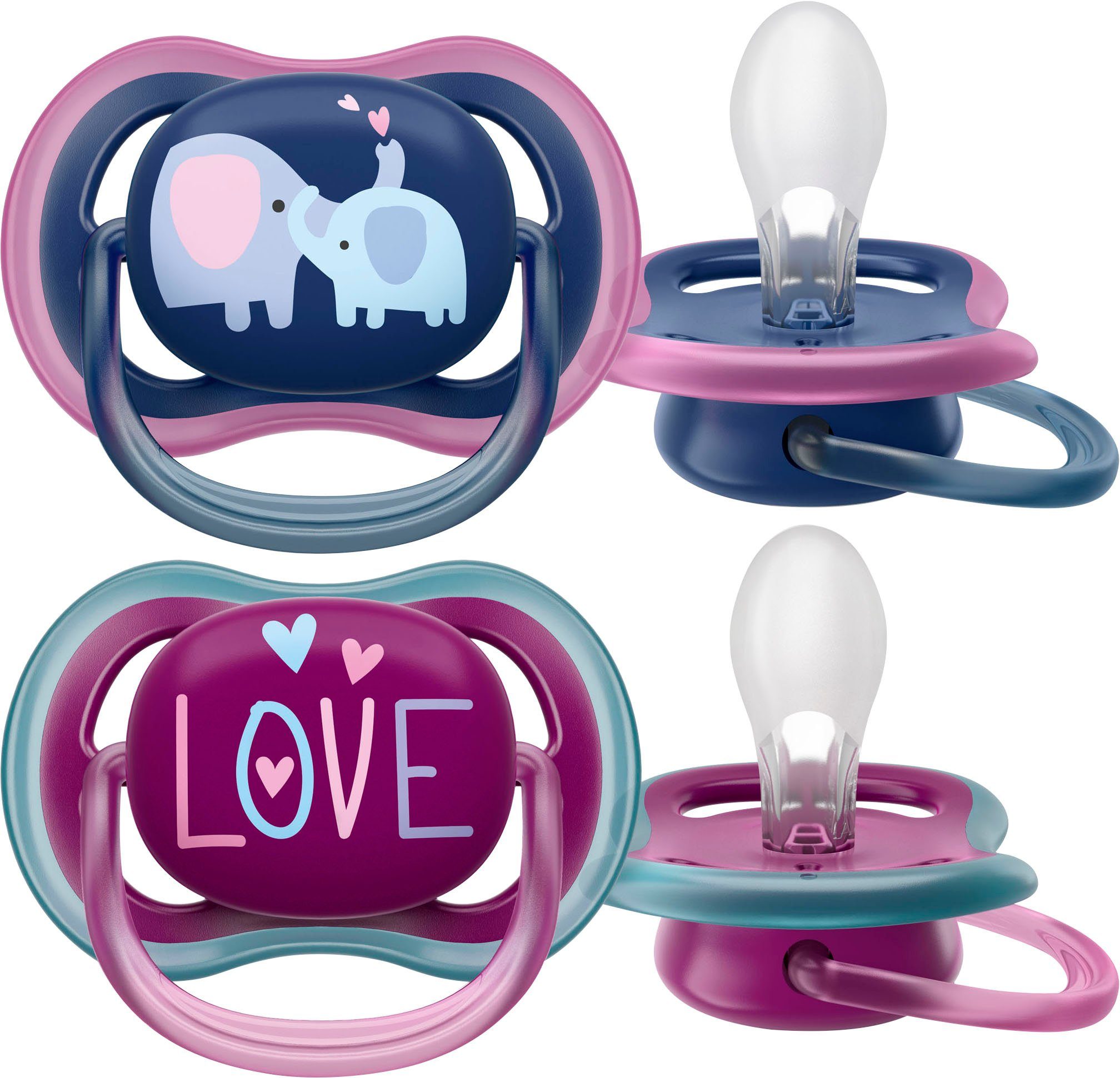 Philips AVENT Schnuller ultra air SCF349, Doppelpack, mit Transport- und Sterilisationsbox, ab dem 18. Monat
