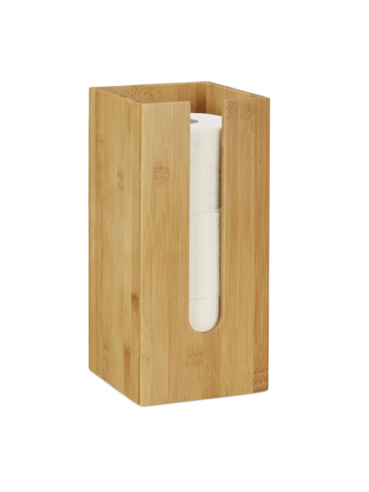 relaxdays Toilettenpapierhalter stehend Bambus günstig kaufen onesize