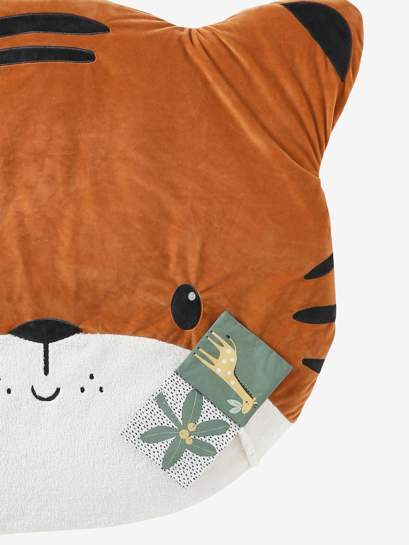 Vertbaudet Baby Activity-Decke mit Spielbogen, Tiergesicht - orange tiger/pandafreunde
