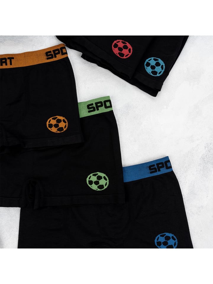 LOREZA 10er Set Jungen Boxershorts - Fussball - Bunt günstig kaufen 158/170
