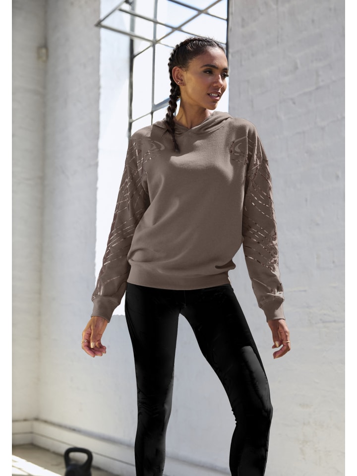 LASCANA ACTIVE Hoodie in braun günstig kaufen