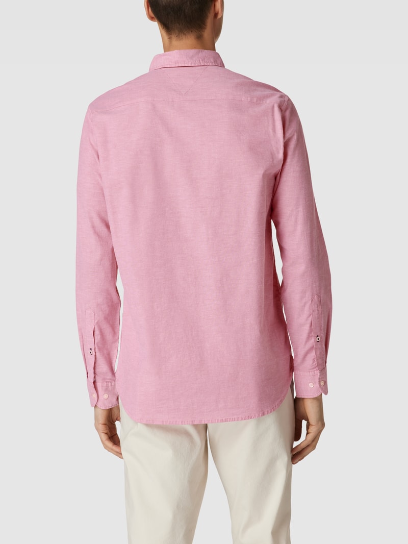 Freizeithemd mit Label-Stitching in neon rot