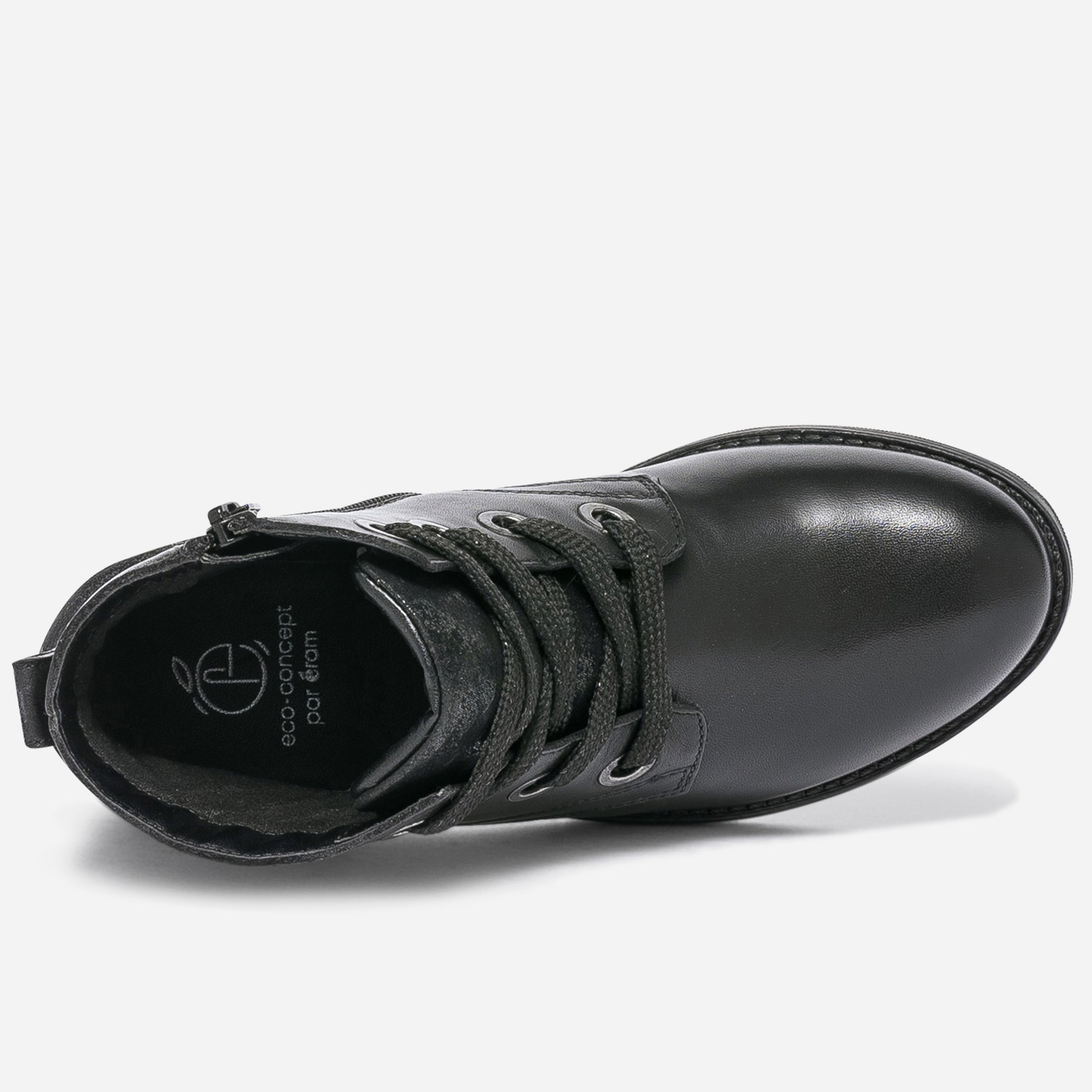 Bottine noire éco-conçue en cuir