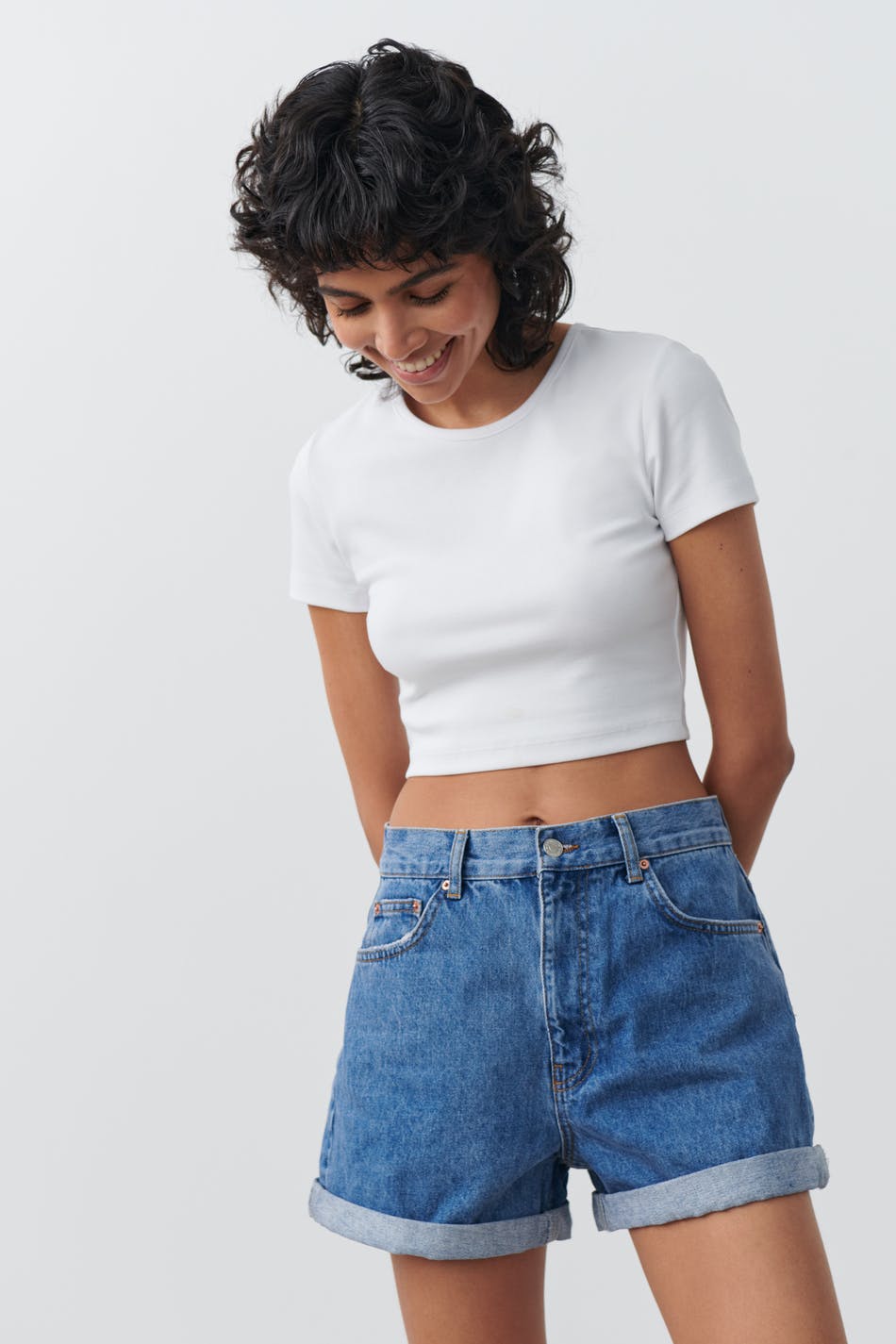 High waist denim shorts