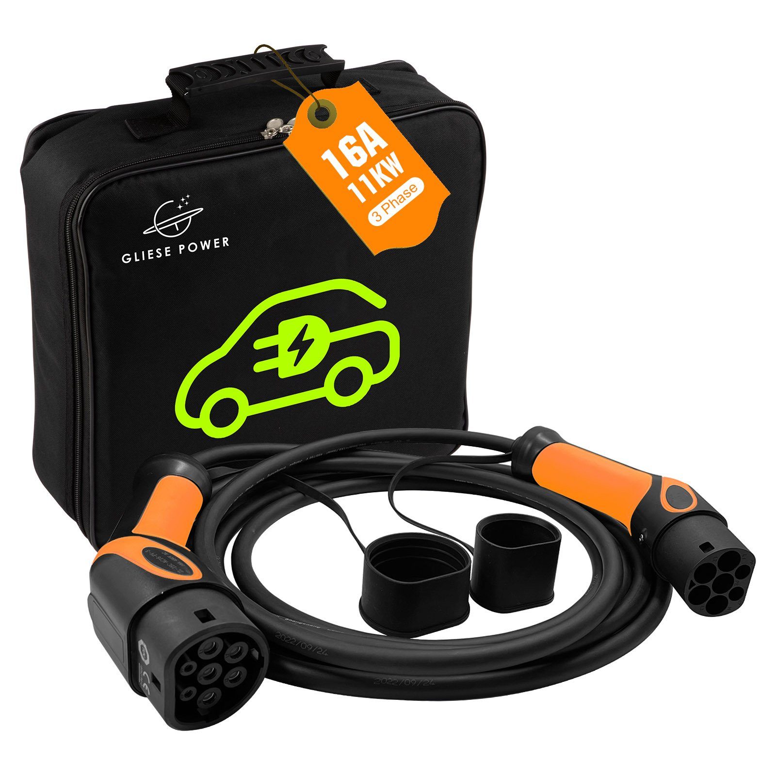 GLIESE Elektroauto-Ladestation Typ 2 Ladekabel 3 Phasig 5m