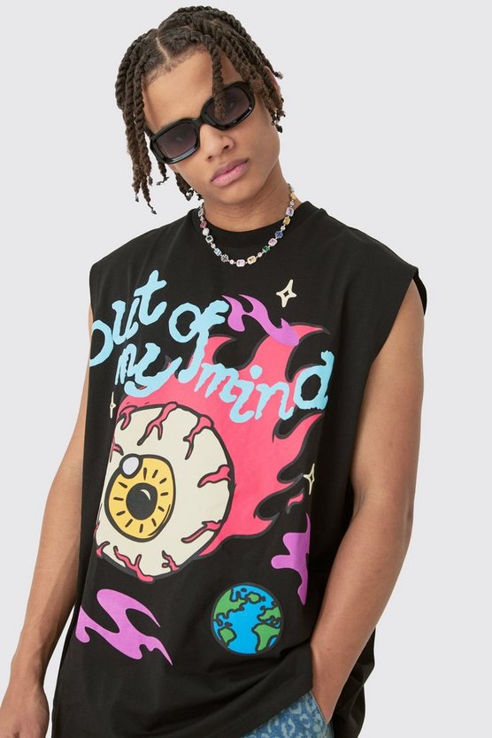 Oversize Tanktop mit Out Of My Mind Print