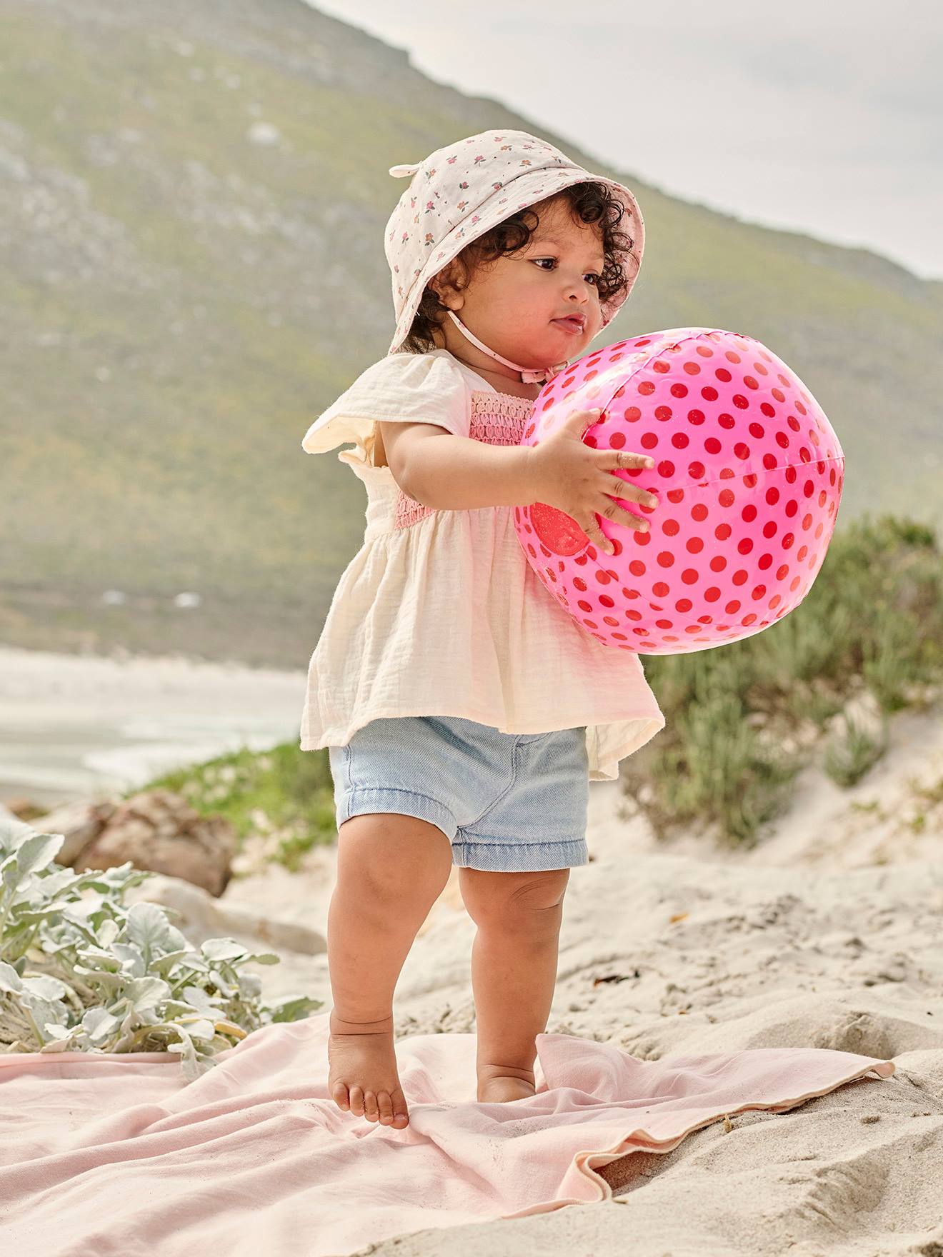 Vertbaudet Baby Paperbag-Shorts mit Stoffgürtel - bleached