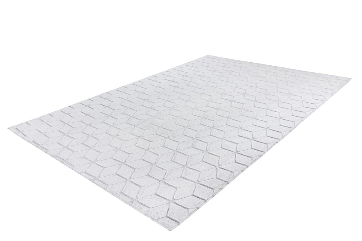 megusta Hochflorteppich Weiß / Graublau 160cm x 230cm