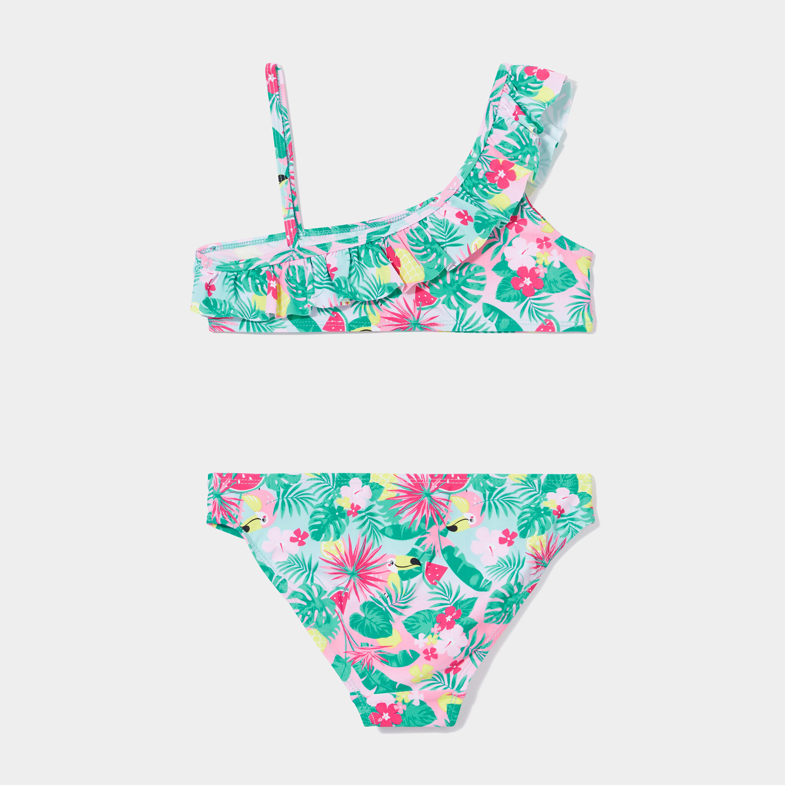 Maillot de bain 2 pièces rose clair fille | La Halle