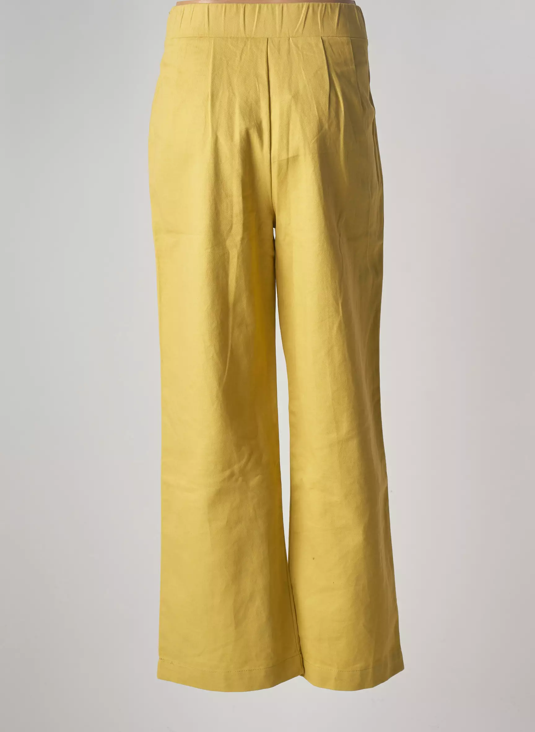 Season Pantalons Droits Femme couleur jaune