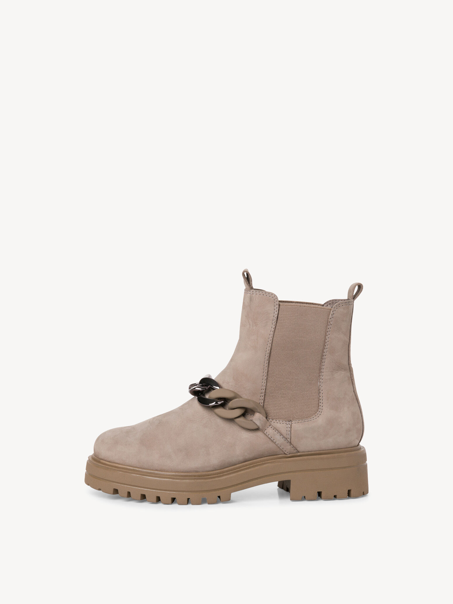 Bottine Chelsea en cuir - beige