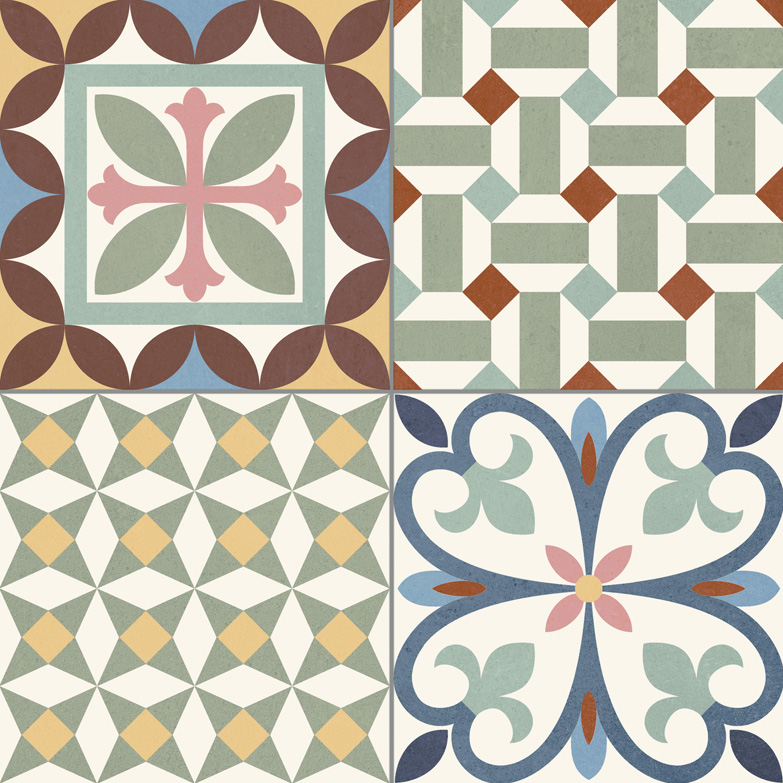 BOXTEC VINTAGE MIX 16.5 x 16.5 Feinsteinzeug Wand- und Bodenfliese Keramik Deko-Fliese