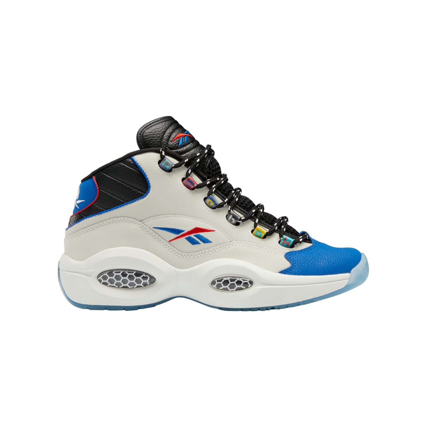 Reebok Question Mid Weiss Schwarz Blau