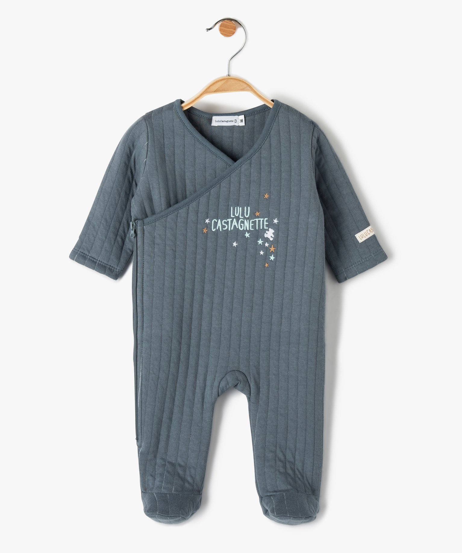Pyjama bébé matelassé à fermeture zippée - LuluCastagnette bleu | GEMO