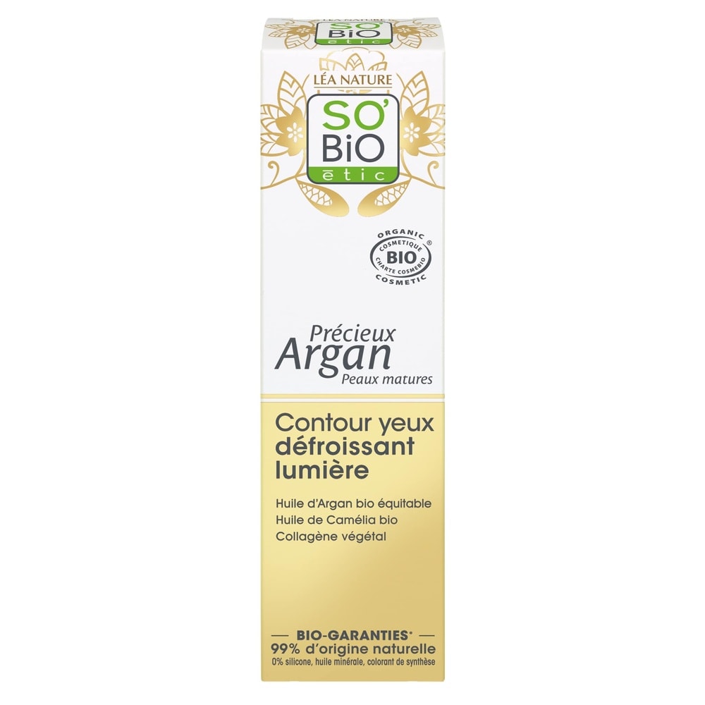 LÉA NATURE SO BiO étic Contour yeux défroissant lumière, Précieux Argan Peaux Matures Contour yeux