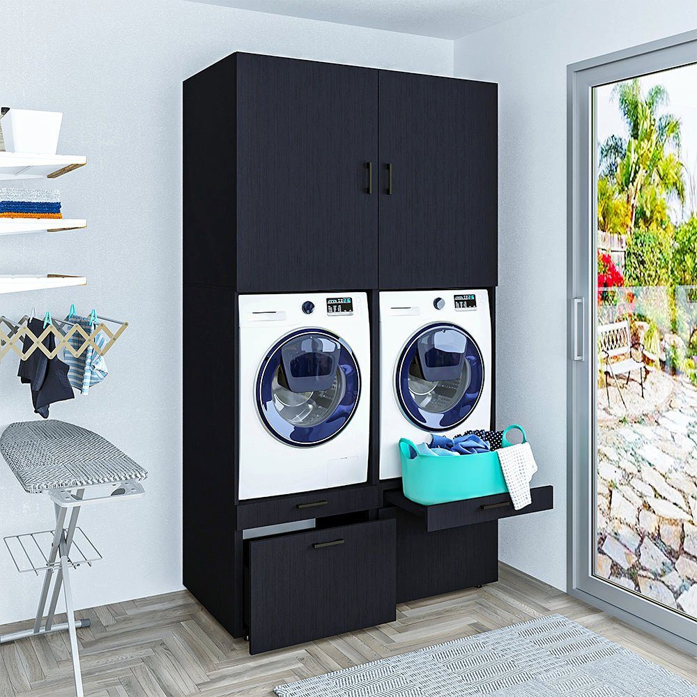 Roomart Waschmaschinenumbauschrank (Waschmaschinenschrank mit Schrankaufsätzen Waschturm Mehrzweckschrank)