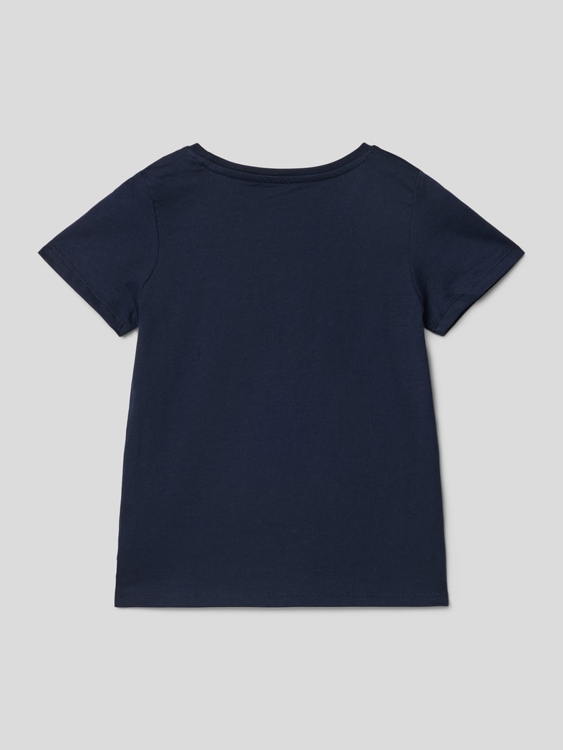 T-Shirt mit Motiv-Print in marineblau