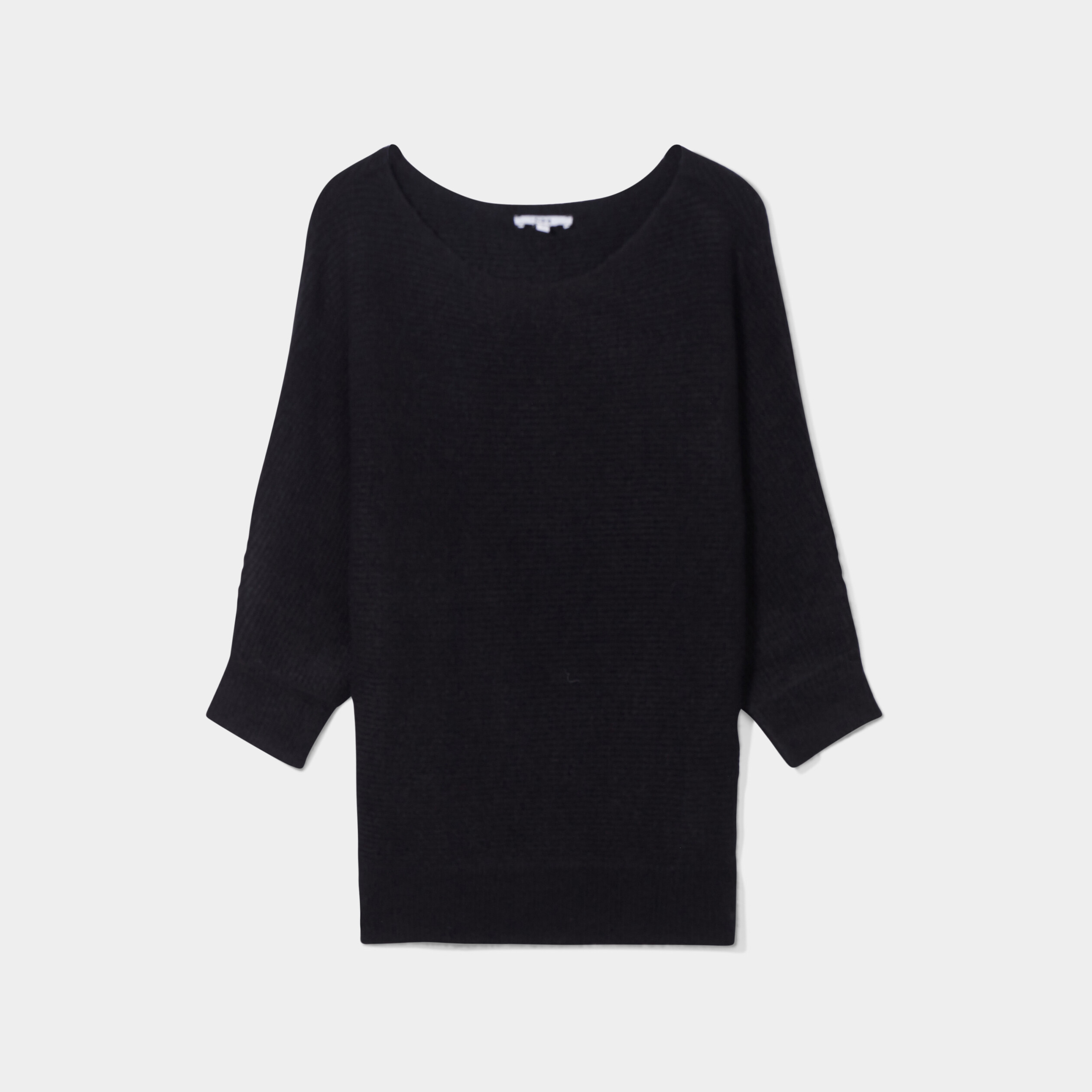 Pull manches 3 4 chauve-souris noir femme | La Halle