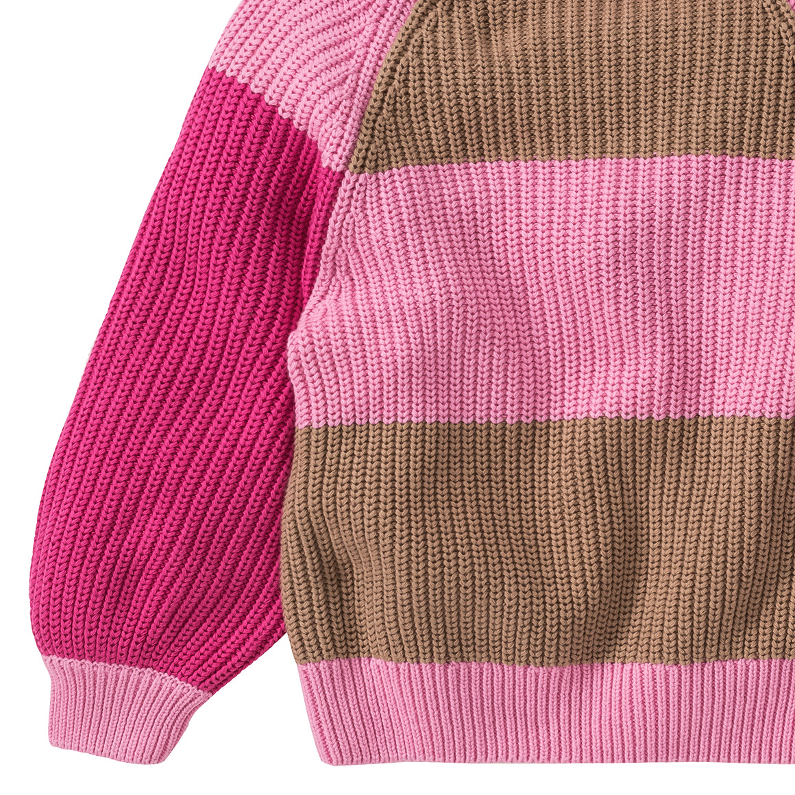Mädchen Strickpullover mit Farbteilern