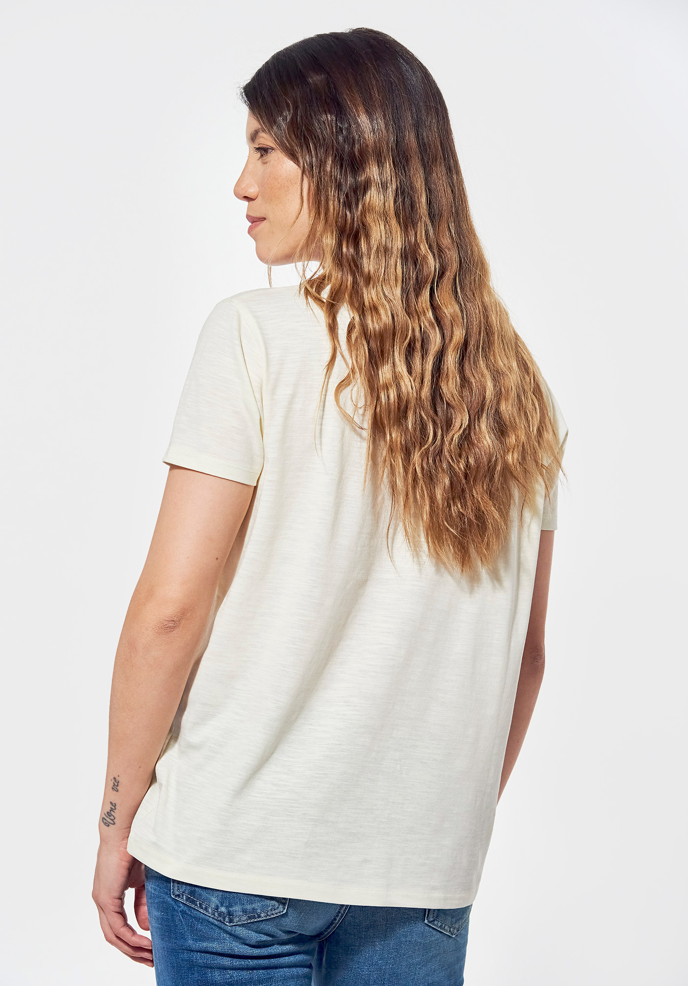 DAME   T-shirt régular blanc chiné Femme imprimé FEMME FATALE Kaporal