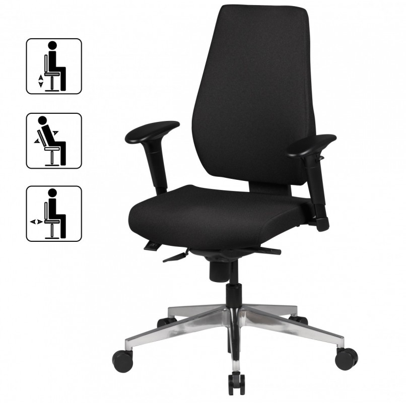 Amstyle Bürostuhl Darius schwarz Stoffbezug Drehstuhl mit 3-Punkt Synchronmechanik