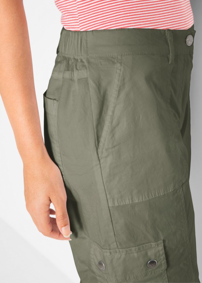 Baumwoll Cargohose mit Bequembund, Loose Fit